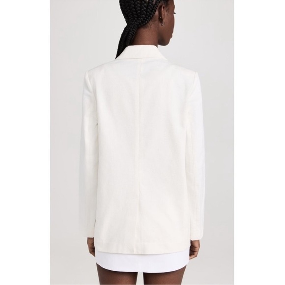 NWT STAUD Maxwell White Linen Single-Breasted Blazer size L SOLD OUT - Picture 11 of 16